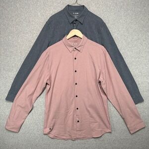 01.Algo Mens‎ Performance Button Up Shirts Quick Dry Stretch UPF 40+ Medium NEW